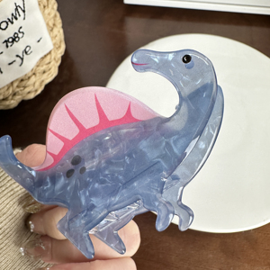 DOWELL Vente en gros Offre Spéciale Mignon Personnalité Brun <span class=keywords><strong>Dinosaure</strong></span> Acrylique Plat Cheveux Griffe - Product Image 3