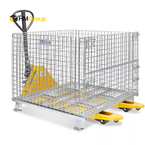 Katlanabilir İstiflenebilir Taşıma <span class=keywords><strong>Metal</strong></span> Tel Örgü Palet Konteyneri - Product Image 5