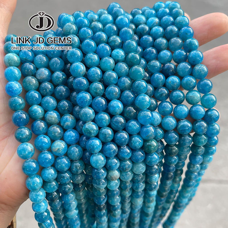 JD Wholesale High Quality Round Loose Gemstone Beads 4mm 6mm 8mm 10mm 5A  Natural Apatite Beads for Jewelry Making DIY Bracelet