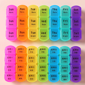 Organizador de pastillas a prueba de humedad 7 días 4 veces al día pastillero semanal mañana mediodía noche pastillero 28 Gird Mediciation para todos los medicamentos - Product Image 6