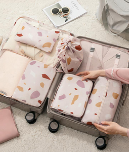 Custom <strong>Women</strong> Foldable Toiletry Packing Shoes Organizer <strong>Clothes</strong> Travel Storage <strong>Travelling</strong> Bag Set - Product Image 1