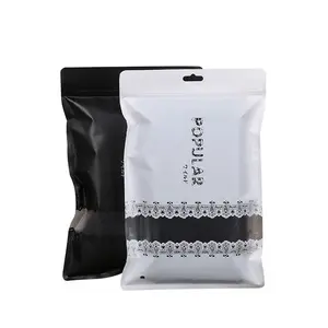 One Side Clear Ziplock Tshirt Underwear Packaging Custom Plastic Frosted Bags for Clothes