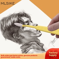 MLSIKE Juego de Borradores y Espátulas para Estudiantes de Arte, con Punta Fina, de Látex, para Blandar y Dibujar, Herramientas de Artista, Azul/Amarillo