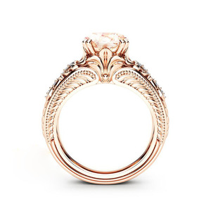 Bague ton rose pour femme, bijoux élégants et scintillants, vente en gros - Product Image 2