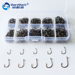 500 pièces/boîte D'eau Douce Hameçon Ensembles Forte Poisson S'attaquer Taille #3-12 En Acier À Haute Teneur En Carbone Cercle Hameçons Ensemble - Product Image 1