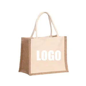 DICHOS Custom Processing Linen Handbag Unisex Mini Retro Gift Bag with Hemp Simple Hand Carrying Custom Processing