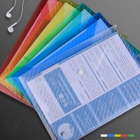 Vente en gros d'enveloppes en plastique transparentes A4 Sacs à dossiers avec logo personnalisé pour documents scolaires Organisateurs de documents avec bouton pression