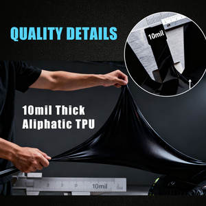 Film de protection de voiture en TPU PPF noir mat brillant, vinyle noir satiné pour voiture, film teinté noir piano pour changement de couleur de carrosserie complète - Product Image 2