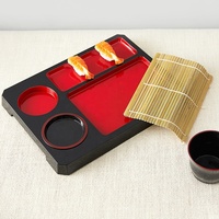 Plateau de service japonais Sushi tasse à boisson plateau ensemble Sushi saumon vaisselle combinaison avec plateau de service tapis en bambou