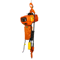 Palans électriques à chaîne en acier de 2 tonnes, grue de levage, corps orange, télécommande jaune, équipement de chargement et de déchargement pour entrepôt