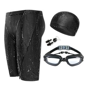 Costume da bagno da uomo grande a cinque punti anti imbarazzo da bagno ad angolo piatto ad asciugatura rapida per tronchi da uomo - Product Image 3