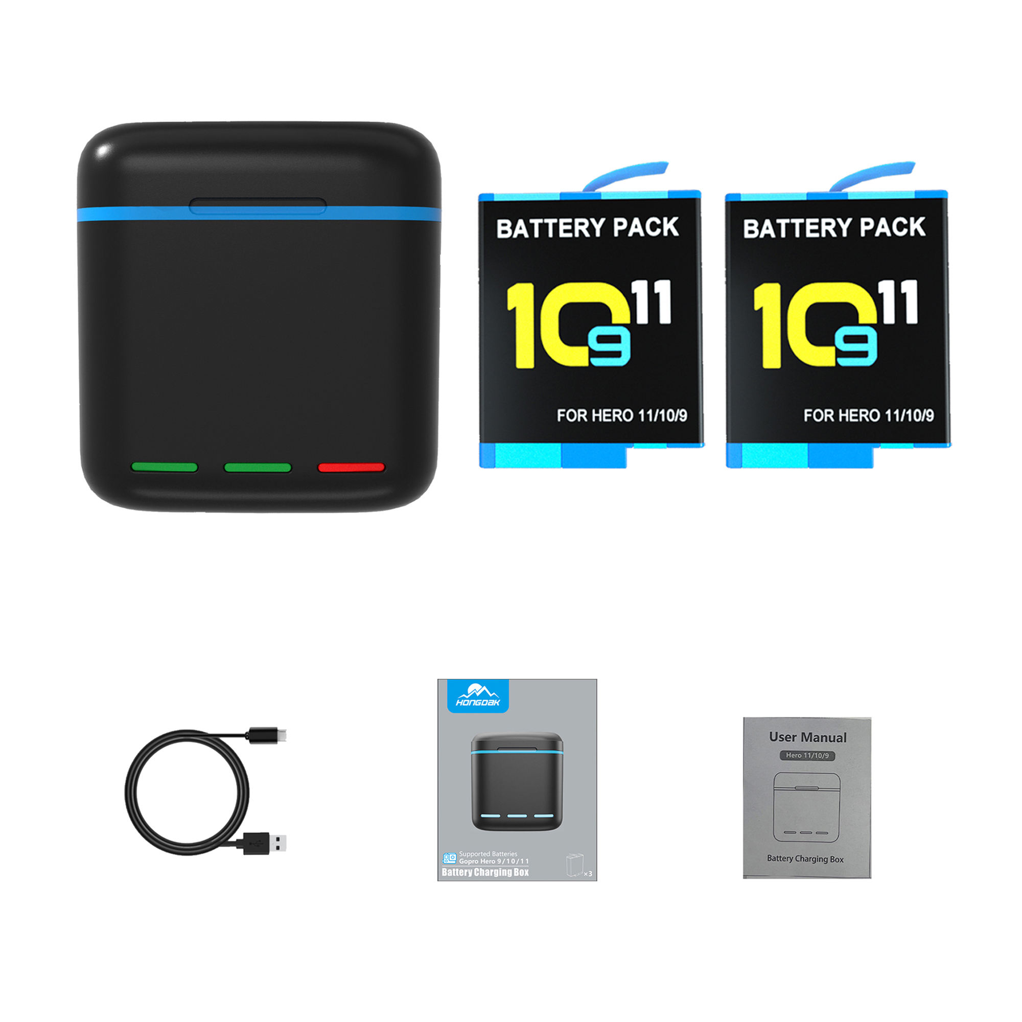 Battery Storage Charger Box for Gopro Hero 9 10 11 Gopro Accessories