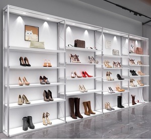 Présentoir mural en acier inoxydable pour sacs et chaussures, idéal pour les magasins de vêtements et de sacs - Product Image 3