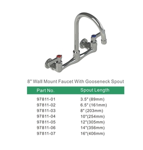 Kép xử lý treo tường tiêu chuẩn đồng hồ quang cao tắm chậu vòi - Product Image 5