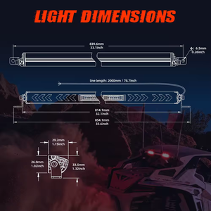 Barra de luz Led trasera de coche de señal de advertencia todoterreno sin tornillos de 32 pulgadas para camiones <span class=keywords><strong>YTV</strong></span> ATV RZR - Product Image 6