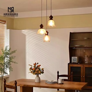 Vintage Style Pendant <b>Light</b> E27 LED Chocolate Glass Shade 3-Head <b>Chandelier</b> For Dining Room Bar Counter Ambient Lighting - Product Image 2