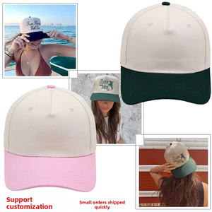 Cappellino da Baseball Personalizzato Bicolore Vintage a 5 Pannelli Strutturato 100% Cotone con Visiera Curva e Chiusura Snapback per Sport, Pesca e Uso Quotidiano - Product Image 5