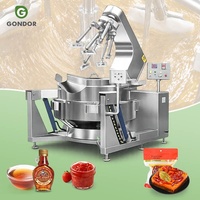 Mélangeur de cuisson commercial à gaz 400 litres, petite machine intelligente de préparation alimentaire avec agitateur automatique pour la fabrication de caramel et les épices