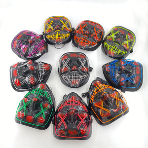 Halloween <span class=keywords><strong>Hacker</strong></span> <span class=keywords><strong>EL</strong></span> espeluznante LED máscara brillante Negro V palabra sangre Horror cara plástico seda Cosplay <span class=keywords><strong>disfraz</strong></span> para fiestas festivales - Product Image 1