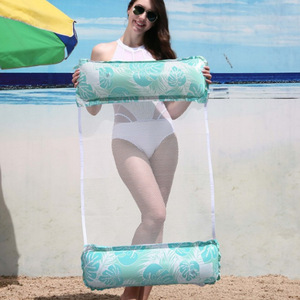 Mori Yuho Inflatable Floating Lounge Chair PVC <b>Hammock</b> Adult Water Entertainment Striped Bow Pattern - Product Image 1