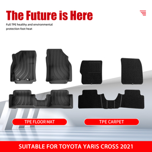 พรมปูพื้นรถยนต์กันลื่นกันน้ำทำจาก TPE <span class=keywords><strong>ส</strong></span>ำหรับ Yaris CROSS <span class=keywords><strong>2021</strong></span>หนา3.5มม. ผลิตตามสั่งจากโรงงาน - Product Image 2