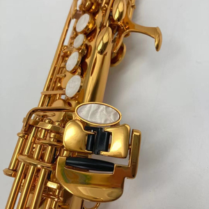 Venta Directa <span class=keywords><strong>de</strong></span> Fábrica: <span class=keywords><strong>Saxofón</strong></span> Soprano Recto en Si bemol con Lacado Dorado y Grabado Exquisito - Precio al por Mayor - Product Image 4