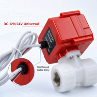 RDNT DC12V/24V Quick-operating Electric Ball Valve 2-way PVDF 1/2 Port Size -20C 45C IP67 Protection 0.6MPa OEM Supported