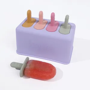 2024 nouveaux produits sans BPA facile à libérer Silicone crème glacée Popsicle moules bricolage Silicone glace Pop moules réutilisables Popsicle moules