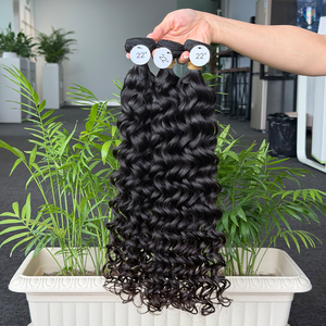 8‑30 Inch Soft Bouncy Natural Wave Virgin Remy <b>Human</b> Hair Bundles 100% Unprocessed Weft Weave Texture Extensions For Black Women - Product Image 1