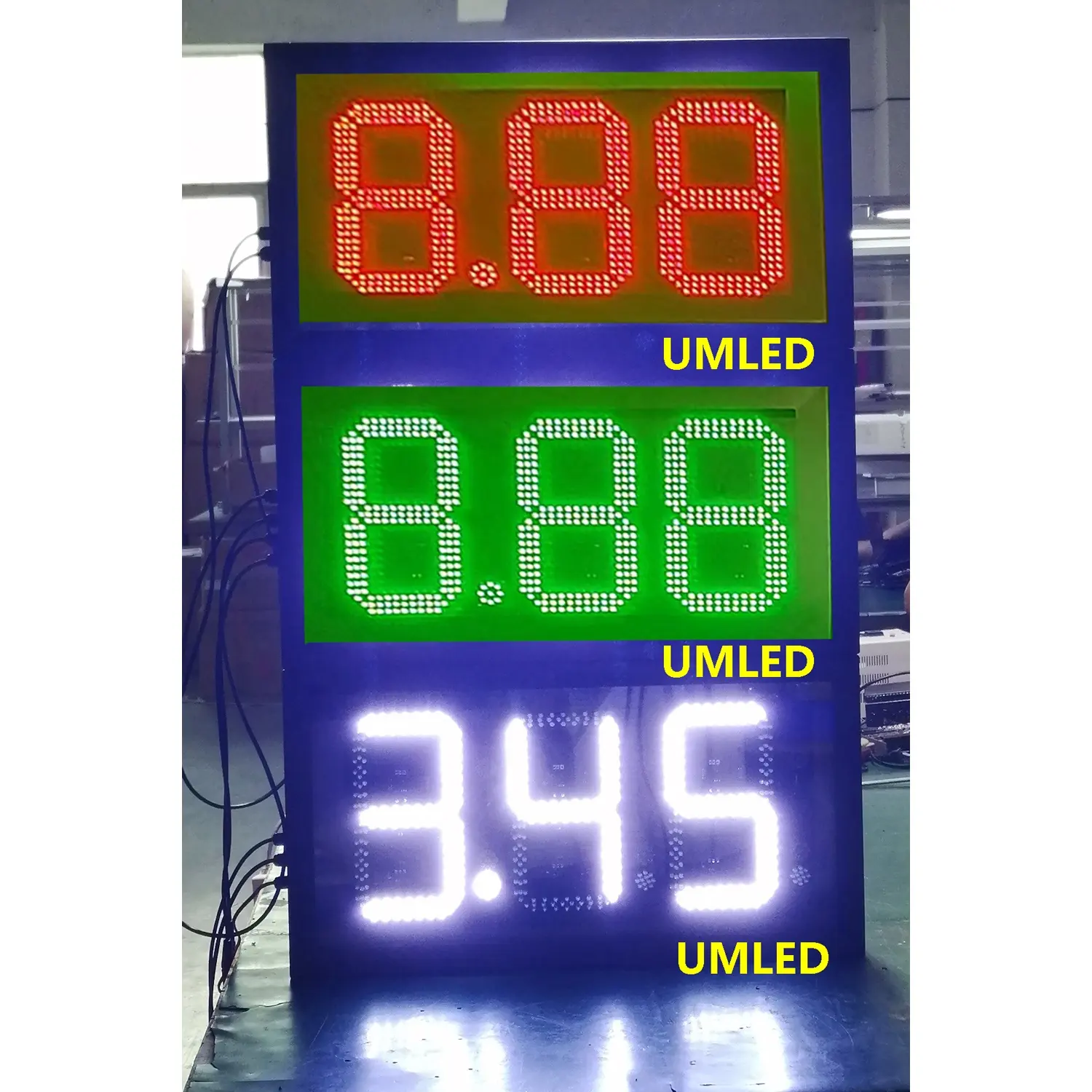 Açık benzin dijital ekran istasyonu iç ve dış mekan kullanımı için xxx yağı ile benzin fiyatı tabelası açtı