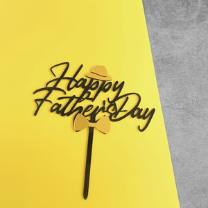 Décorations de gâteaux en acrylique, pics à <span class=keywords><strong>gâteau</strong></span> dorés aux formes exquises pour les fêtes d'<span class=keywords><strong>anniversaire</strong></span>, la fête des pères, la décoration de desserts, les pics pour cupcakes - Product Image 4