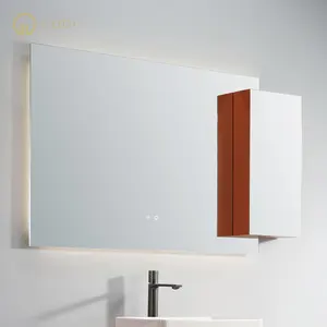 GODI מפעל ישיר מגע מסך אינטראקטיבי מלבן קיר מראה Led אור עמיד למים חכם קסם מראה עם אמבטיה מראות