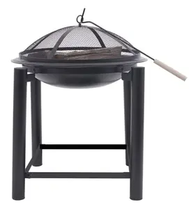 Brazier de carvão de fogo preto ao ar livre