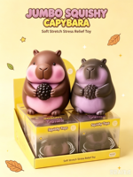 Collection de jouets anti-stress géants et mignons en forme d'animaux et de fruits, jouets à presser et à étirer pour la décompression, avec boîte de présentation