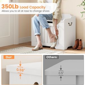 Banc <span class=keywords><strong>de</strong></span> rangement d'entrée personnalisé, coffre <span class=keywords><strong>de</strong></span> rangement, coffre à jouets, organisateur <span class=keywords><strong>de</strong></span> jouets en bois avec charnière <span class=keywords><strong>de</strong></span> sécurité pour salon, salle <span class=keywords><strong>de</strong></span> jeux - Product Image 4