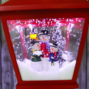 Farol Vertical Clásico con Base y Luz de Nieve, Lámpara de Nieve, Faroles Navideños - Product Image 3