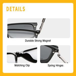 Gafas de sol magnéticas con correa trasera Grey Jack, unisex, montura de metal TR, lentes TAC, protección UV400, antirreflejos, 4 en 1, polarizadas - Product Image 5