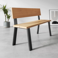 Pieds de banc trapézoïdaux noirs robustes, modernes, en fonte et acier, pour meubles industriels DIY, cadres métalliques pour bancs