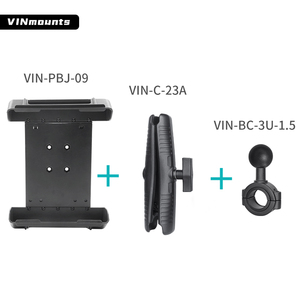 VINmounts Rugged 10–11 Inch <b>Tablet</b> Clamp Pipe Mount System with 23cm Double Socket Arm 360° Adjustable Industrial Equipment Use - Product Image 2