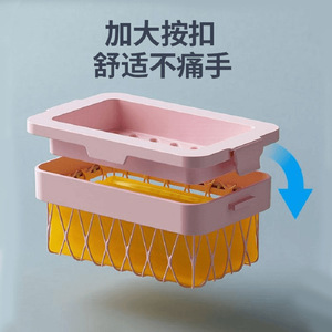 Rectangular Soap Dish With Mesh Foam Generator Non Slip Drainage For Household Use - Product Image 5