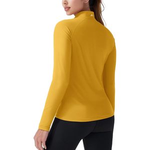 Womens 1/4 Zip Pullover Long Sleeve Athletic <b>Top</b> Quick Dry Stand Collar Front Logo Running Workout Golf Shirt - Product Image 2