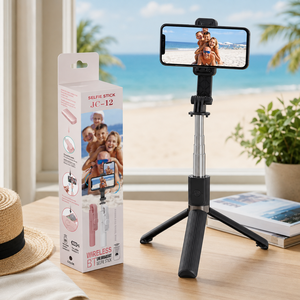 JC-12 Classic Tripod Selfie Stick 955mm Full Size, Stainless Steel Handle, Stable <b>Phone</b> <b>Stand</b> <b>for</b> Selfie - Product Image 4