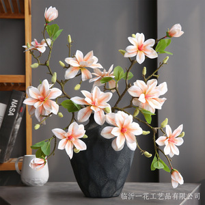 Arreglo Floral Artificial de Magnolia Yihua, Color Blanco Champán, Cuatro Magnolias del Lago Oeste, Decoración Zen China para el Hogar - Product Image 2