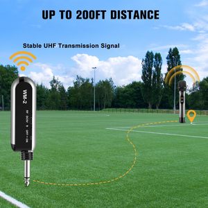 <b>Wireless</b> Dynamic Handheld Microphone Set Rechargeable UHF <b>Receiver</b> Noise Cancelling 200ft Range Plug Play Cordless Metal - Product Image 6