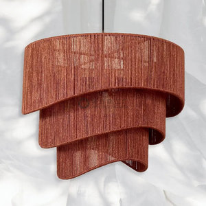 Lámpara colgante de madera de forma alargada con fuente de luz LED para decoración de hoteles, villas y cafeterías - Product Image 5