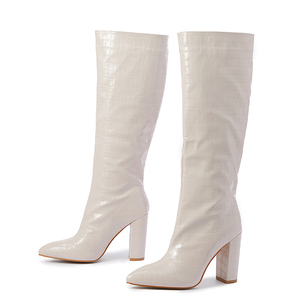 Pattern Long <b>Boots</b> for Women 2024 the Same Pointed Thick Heel Over Knee <b>Boots</b>, a New One Foot <b>Boots</b> in Winter 2025 - Product Image 6