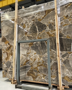Carreaux de marbre de l'âge d'or turc, <span class=keywords><strong>pierre</strong></span> de marbre naturelle avec des veines dorées pour le sol et les murs - Product Image 2