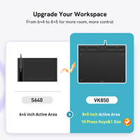 Tableta Gráfica de Dibujo VEIKK VK850 a Precio Económico con 10 Teclas de Acceso Directo y 1 Dial Rápido para Estudiantes, Principiantes y Creadores