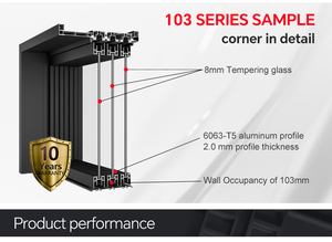 Porta Scorrevole per <span class=keywords><strong>Cucina</strong></span> con Telaio in Alluminio dal Design Moderno, Vetro a Doppio Strato Ultra Sottile, Porta Scorrevole Interna con Zanzariera - Product Image 5