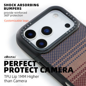 Étui de téléphone personnalisé Aikusu en fibre d'aramide Kevlar marron pour iPhone 13 14 15 16 17 Pro Max - Product Image 3